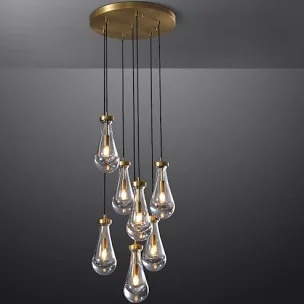 Modern Multi-Light Teardrop Glass Chandelier/Pendant Light