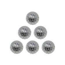 Design Inspiration Bejeweled Collection Studded Design Ball, Silver, 4-inch, Set of 6