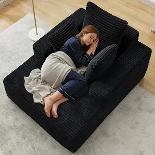 Chaise lounge chair black boneless