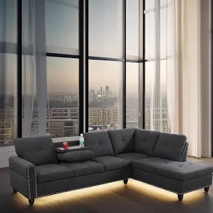 Black Gray Sofa For Living Room-Right Side Of Sofa