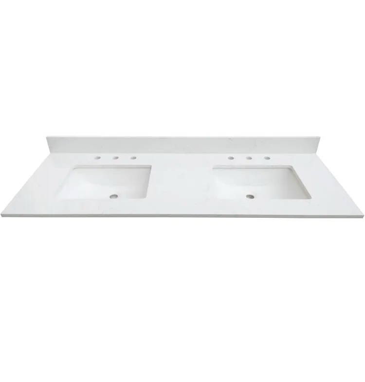66" Carrara Quartz Stone Vanity Top
