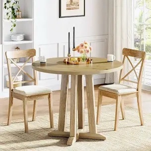 31.5" Round Dining Table, Small Kitchen Table with Sturdy Base for 2-4