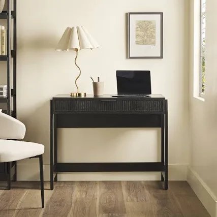 Safavieh Holmes Modern Writing Desk, Reeded Drawer - Charcoal