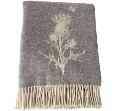 Chris & Jolene Wool/Fabric Blend Blanket or Throw