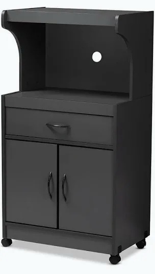 Baxton Studio WS883150-DARK GREY Microwave Cart