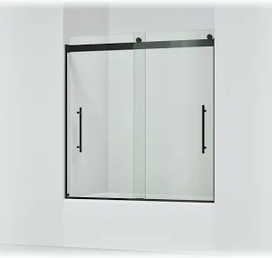 Kohler Levity 62-in H x 59-5/8-in W Sliding Shower Door with Matte Black Hardware