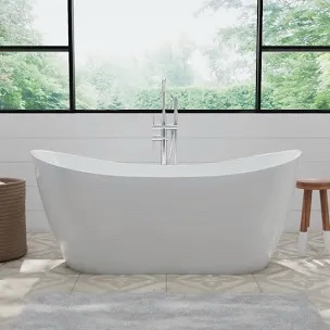 Miseno 70" Oval Freestanding Bathtub with Slipper Back