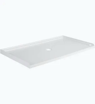 VTX Acrylic Shower Base, 64" x 36", Center Drain, White