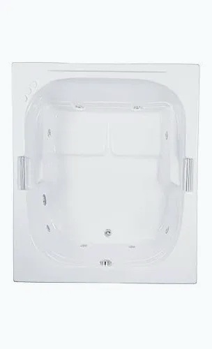 Jacuzzi Luxury Bath Whirlpool Tub, 60x60, Center Drain, Left Pump/Motor, White