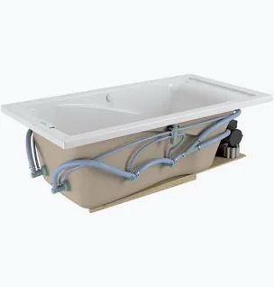 White Acrylic Whirlpool Bathtub with Integrated Jets