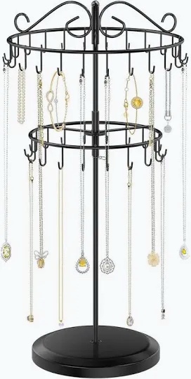 iDavosic.ly 2 Tier Necklace Display Stand, Black