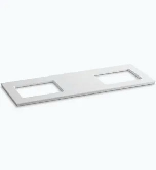 Kohler Solid/Expressions 61" Bathroom Vanity Top with 2 Rectangular Cutouts, White Expressions