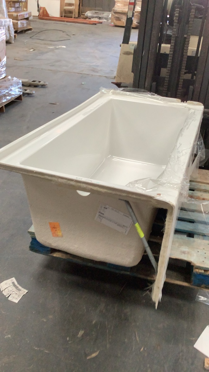 Signature Hardware 60" x 30" Sitka Acrylic Alcove Soaking Tub - Left Drain - White