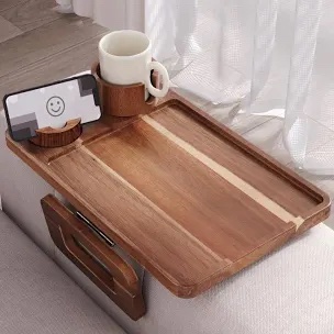 Vellabliss Acacia Wood Phone Holder and Cup Holder
