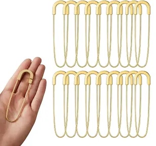 20 PCS 3 Inch Large Safety Pins for Blankets, Crafts, Skirts-Gold