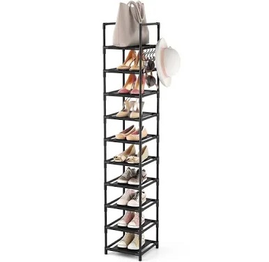 LANTEFUL 10-Tier Tall Corner Shoe Rack for Closet