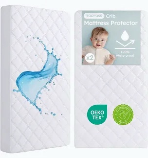 (One only)Yoofoss Waterproof Crib Mattress Protector Standard Baby Crib Size 52"x28"
