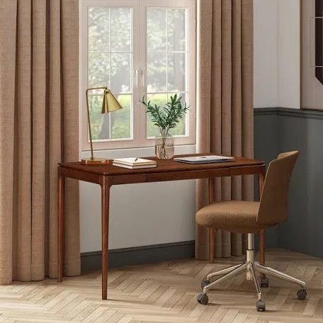 NTC Mingle Wooden Desk with Storage Drawer- Dark Walnut