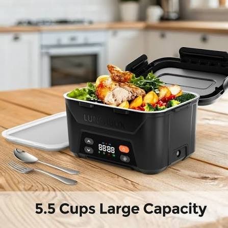Portable Battery Powered Heated Lunch Box with Schedule Heating