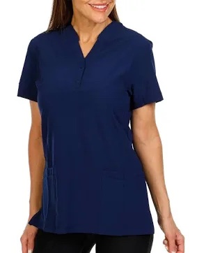 Unbranded Women's Solid Navy Blue Scrub Top - Size XL