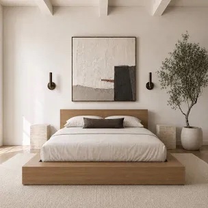 Box 1/2 Makoa Low Platform Bed Set, Queen