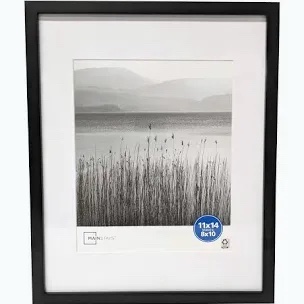 11x14 Picture Frame with white border (Black)