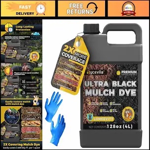 Ycevilla Ultra Black Mulch Dye, 1 Gallon
