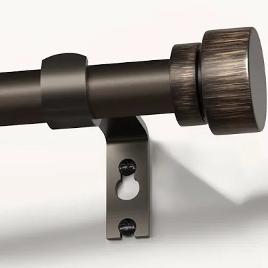Curtain Rods with Textured Finials, Antique Brown