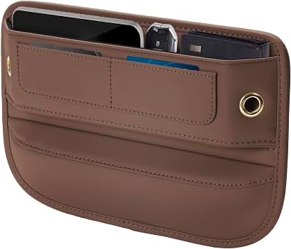 BOPUOVRE 1-Pack Leather Car Seat Gap Organizer