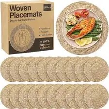 Elcoho 20 Pieces Round Woven Placemats 13 Inch