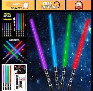 Unbranded 4 Pack Space Sword LED Light-Up Sabers