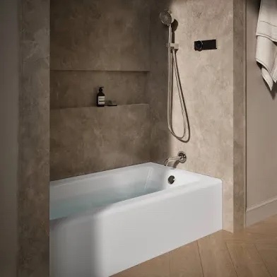 Kohler K-26068-0 Iron/Impressions 60" x 32" Cast Iron Bath with Right-Hand Drain