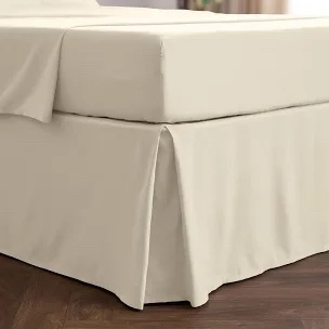 Mellanni Iconic Collection Double Brushed Microfiber Pleated Bed Skirt - King, Beige
