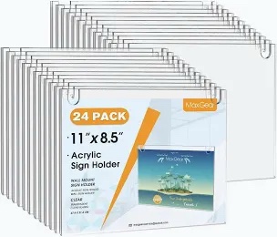 MaxGear Wall Mount Sign Holder 11 inch Landscape (12 Pack)