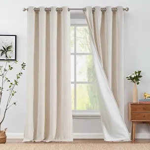 Grommet Top Curtain Panel, Off-White/Natural