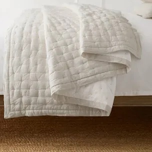 White Textured Quilted Bed Throw Blanket
