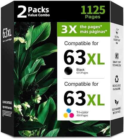 Remanufactured 63XL Ink Cartridge Combo Pack (Black and Color)