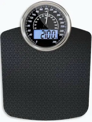 Qadamson Digital Bathroom Scale with Analog Dial Overlay