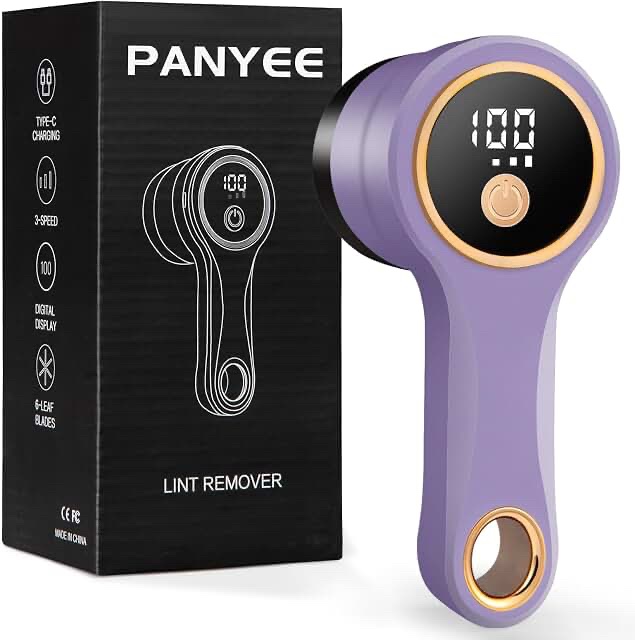 PANYEE Portable Rechargeable Lint Remover with Digital Display