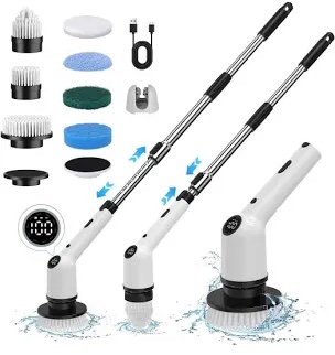 8-in-1 Electric Cleaning Brush with Multiple Attachment Heads