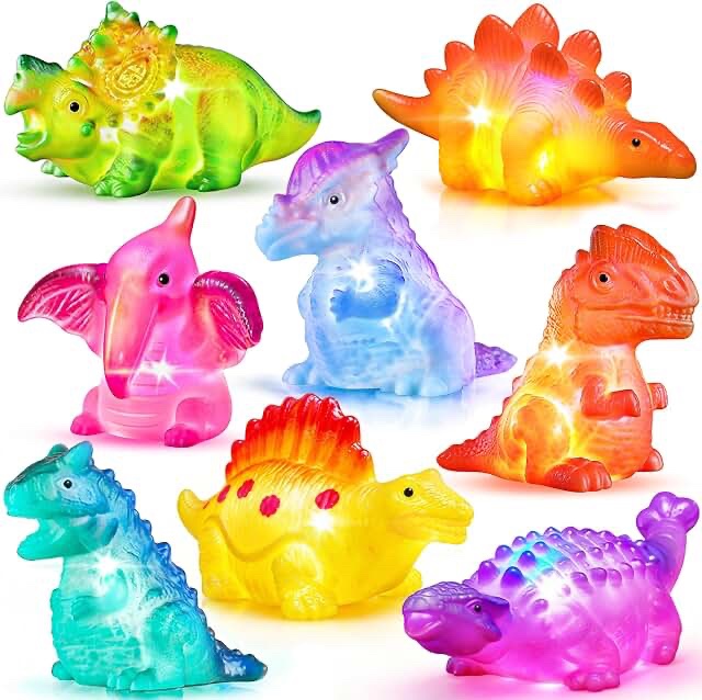 Unbranded 6-Piece Light Up Dinosaur Bath Toy Set
