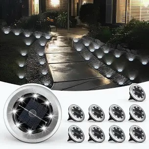 SOLPEX Mini Solar Ground Lights, Driveway Walkway (Cool White)