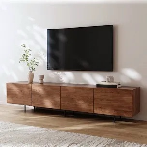 Modern 4-Door TV Stand Storage Credenza
