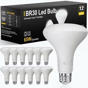 Evelor BR30 LED Light Bulbs, Daylight 5000K, 12 Pack