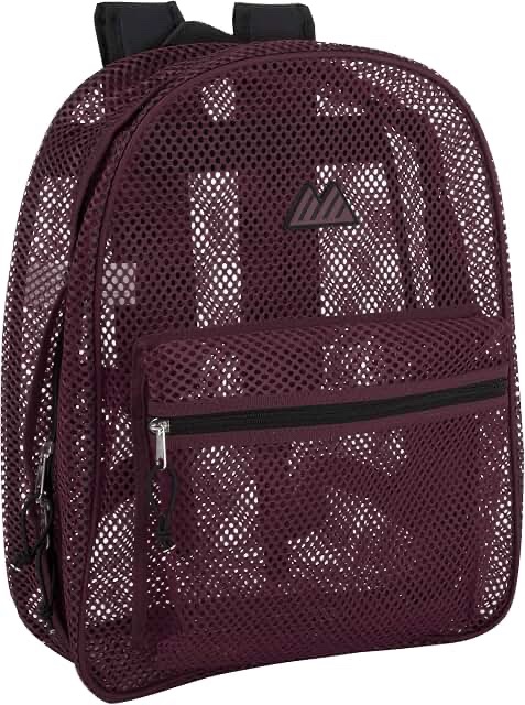 Teal and Red Backpack with Grey Mesh Backing