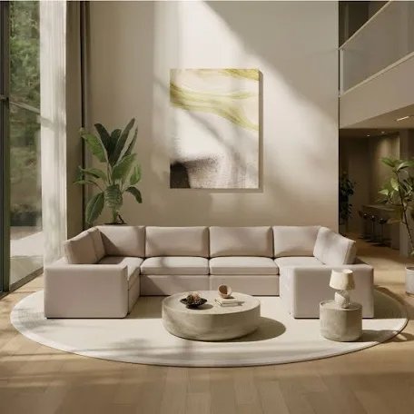 Box a 6-Piece Upholstered Sectional