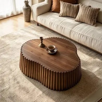 Casa Living Slatted Coffee Table (Curved Collection)