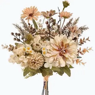 Waipfaru Faux Silk Artificial Flowers - Beige