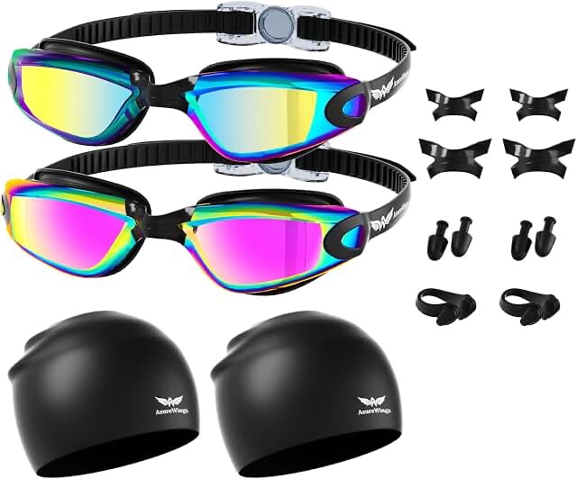 Generic UV Protection Swim Goggles - Multi-Pack