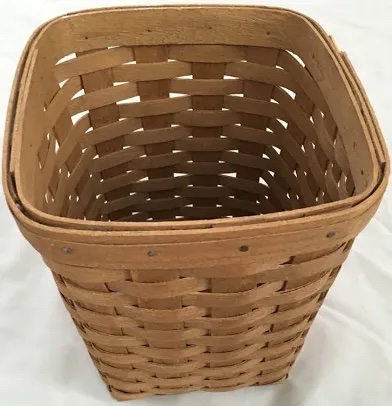 Longaberger Style Woven Wood Basket - Light Brown/Natural